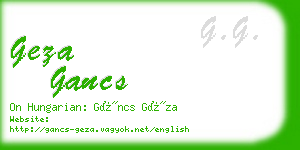 geza gancs business card